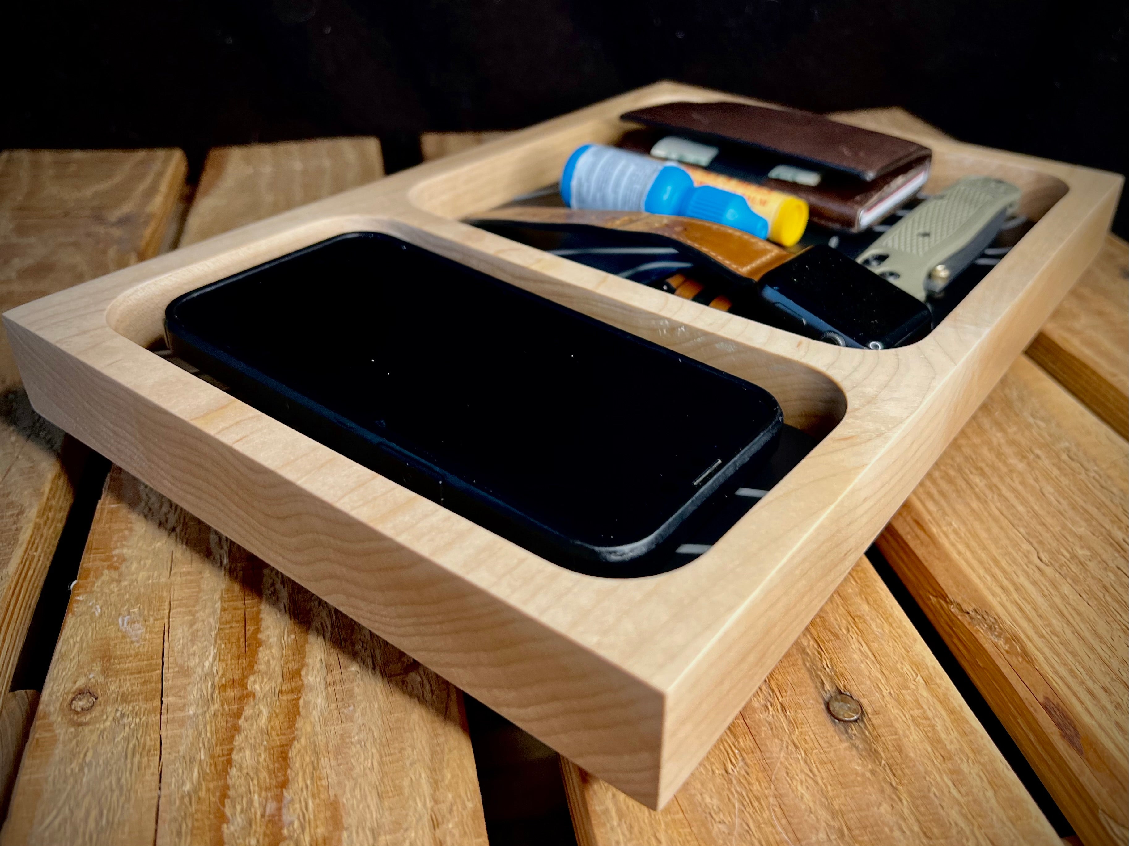 Maple EDC Valet Tray | Handcrafted Wooden Organizer